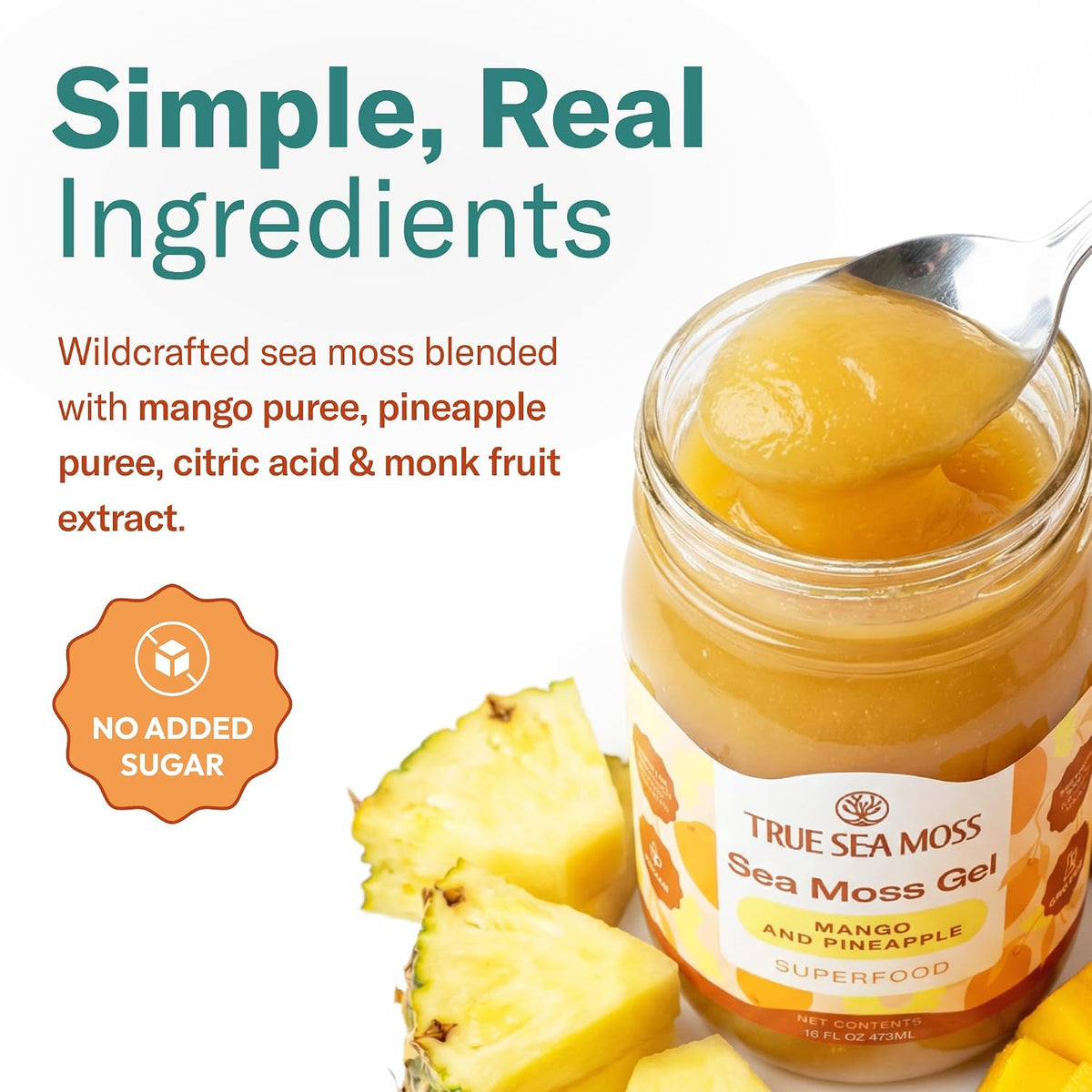TrueSeaMoss Sea Moss Gel – Mango/Pineapple, Pack of 1 (Labels may Vary)