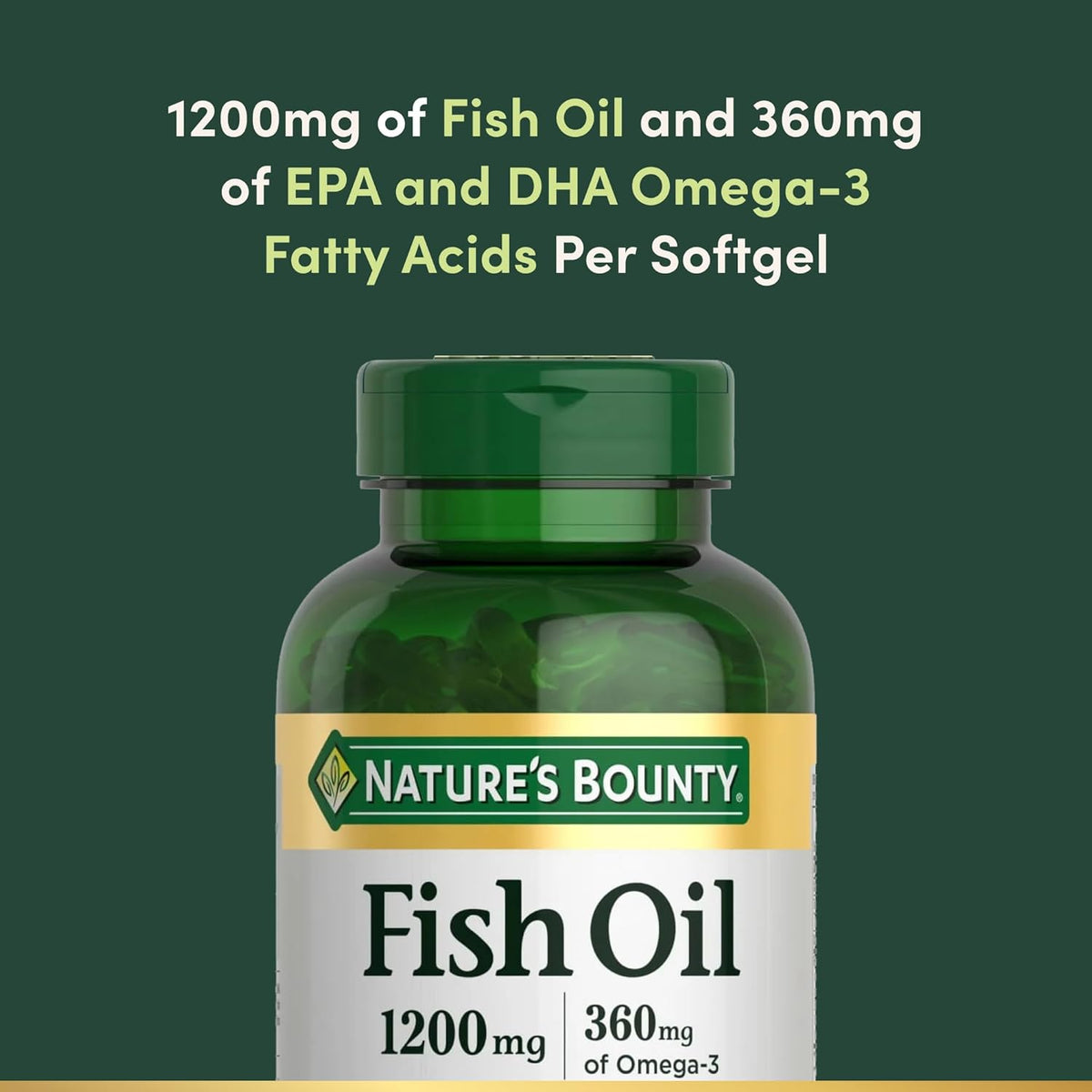 Nature's Bounty Fish Oil Omega 3 Supplements - Supports Heart Health, 1200 Mg Fish Oil, Omega-3, 200 Softgels (Pack of 1)